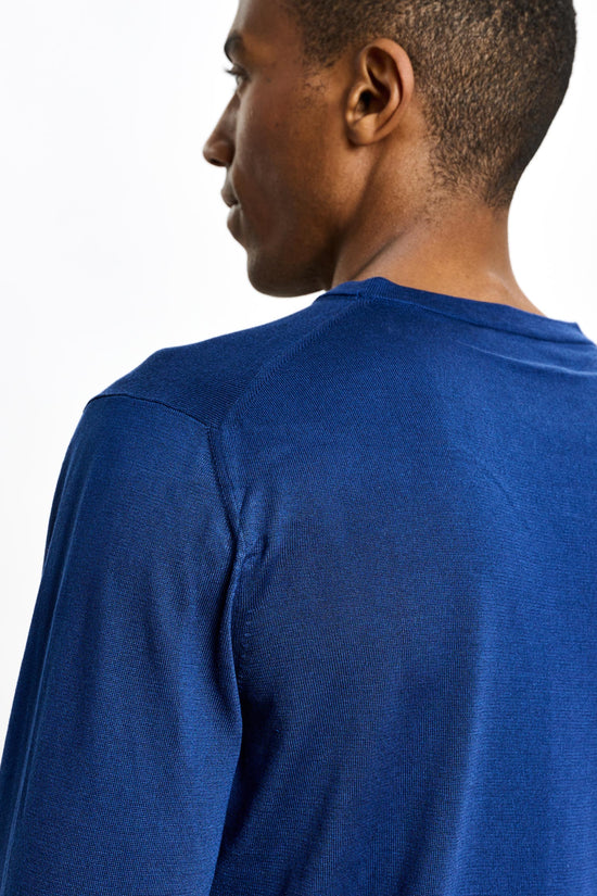 Crewe Silk Long Sleeve Sweater Ink Blue - View 5