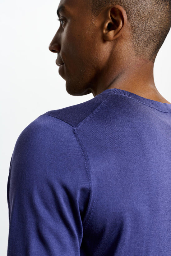 Penryn Silk Short Sleeve Sweater Navy - View 4