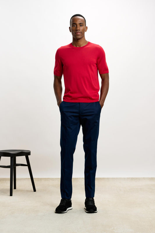 Penryn Silk Short Sleeve Sweater Carmine - View 1