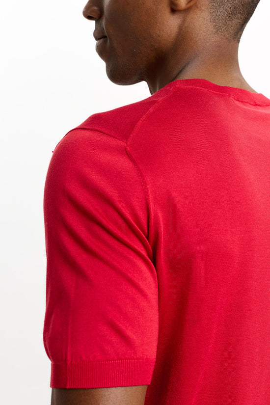 Penryn Silk Short Sleeve Sweater Carmine - View 4