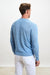 Linen Cotton Contin Knitwear Polo Cerulean - View 4