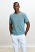 Sefton Linen Cotton Knitwear Crew Aquamarine - View 2