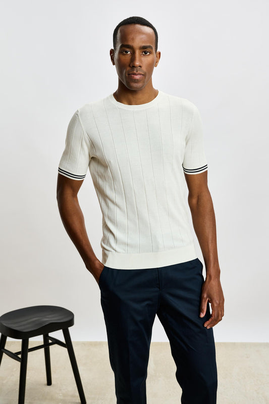 Larne Cotton Knitwear White - View 3