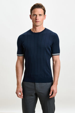Larne Cotton Knitwear Navy - View 1