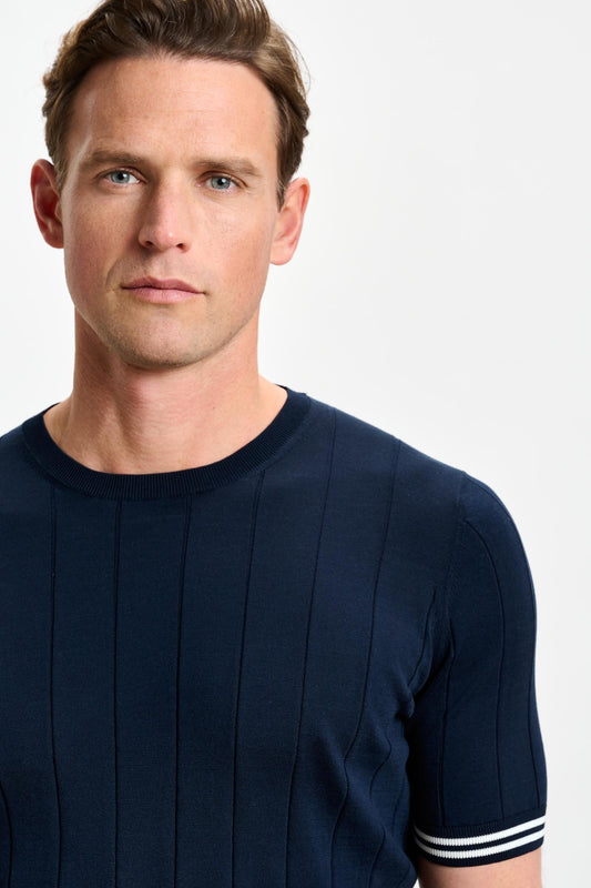 Larne Cotton Knitwear Navy - View 2