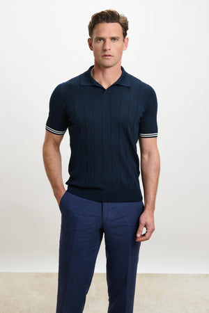 Dawlish Cotton Knitwear Navy - View 2