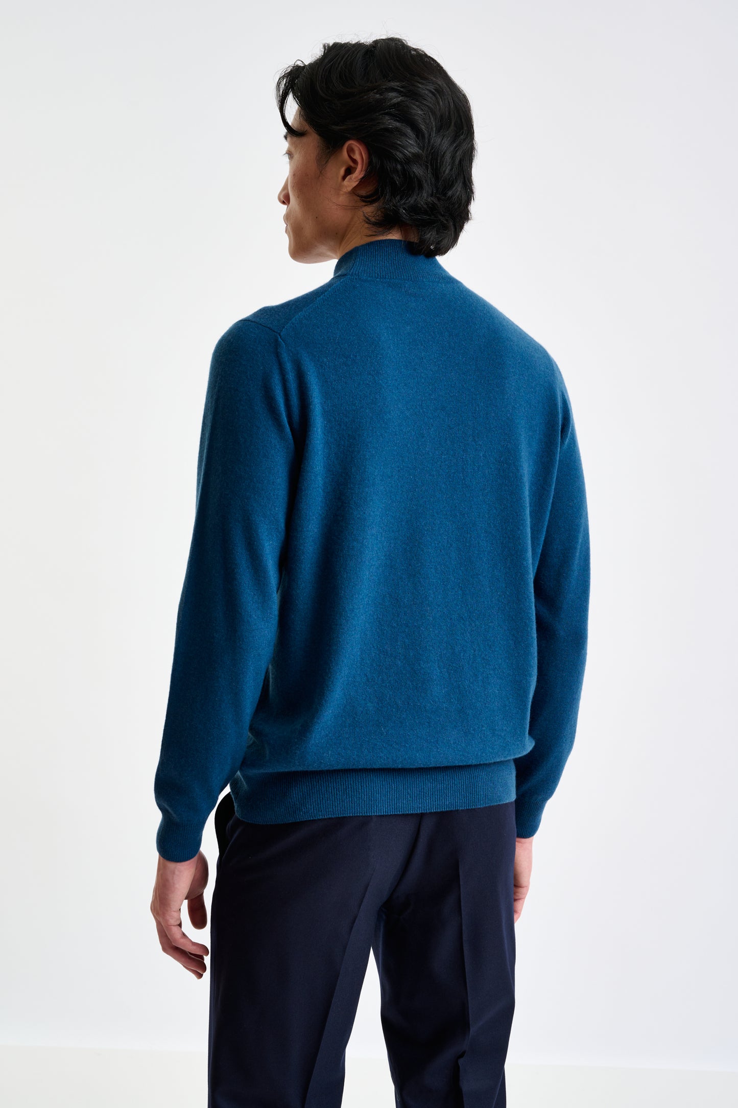 Pilot Blue  Wool & Cashmere Evanton Mockneck Knit - View 4