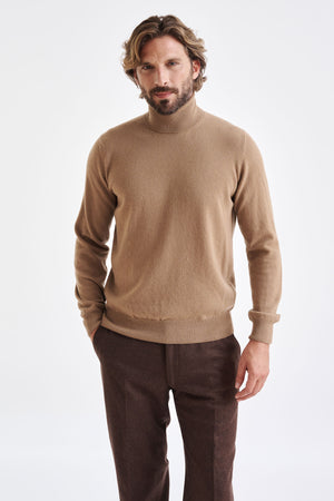 Camel Wool & Cashmere Drumberg Rollneck Knit - View 1