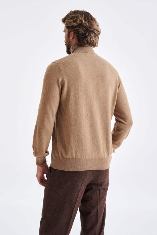 Camel Wool & Cashmere Drumberg Rollneck Knit - View 4