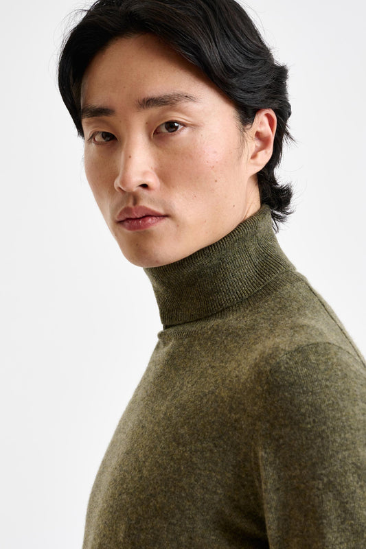 Moss Wool & Cashmere Drumberg Rollneck Knit - View 3