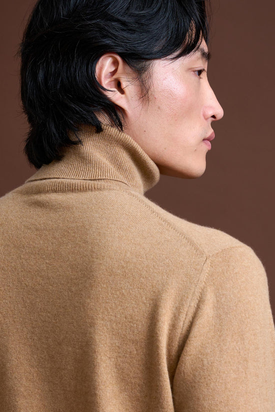 Light Camel 100% Cashmere Drumberg Rollneck Knit - View 4