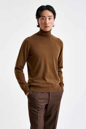 Tobacco 100%  Cashmere Drumberg Rollneck Knit - View 2