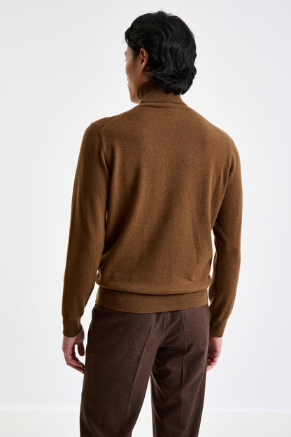 Tobacco 100%  Cashmere Drumberg Rollneck Knit - View 3