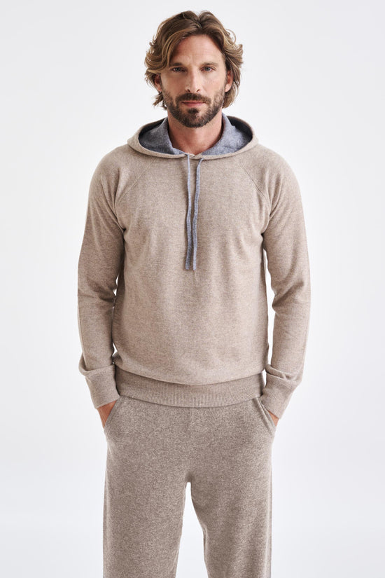 Bakewell Cashmere Hoodie Sand Melange - View 1