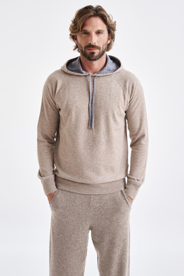 Sand Melange 100% Cashmere Bakewell Hoodie