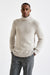 Beige Melange Chunky Wool & Cashmere Mouline Banbury Rollneck Sweater - View 2