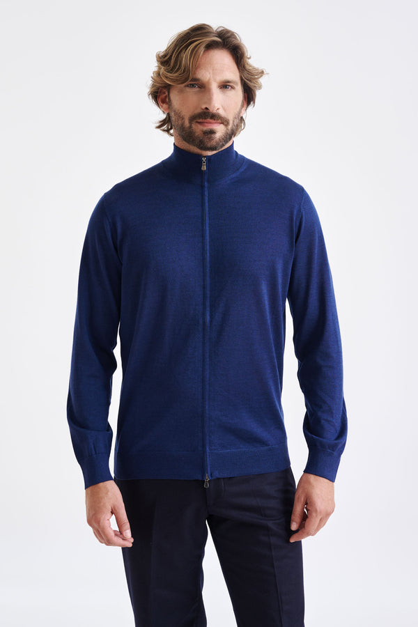 Pull Entièrement Zippé Nepture En Cachemire Et Soie Repton