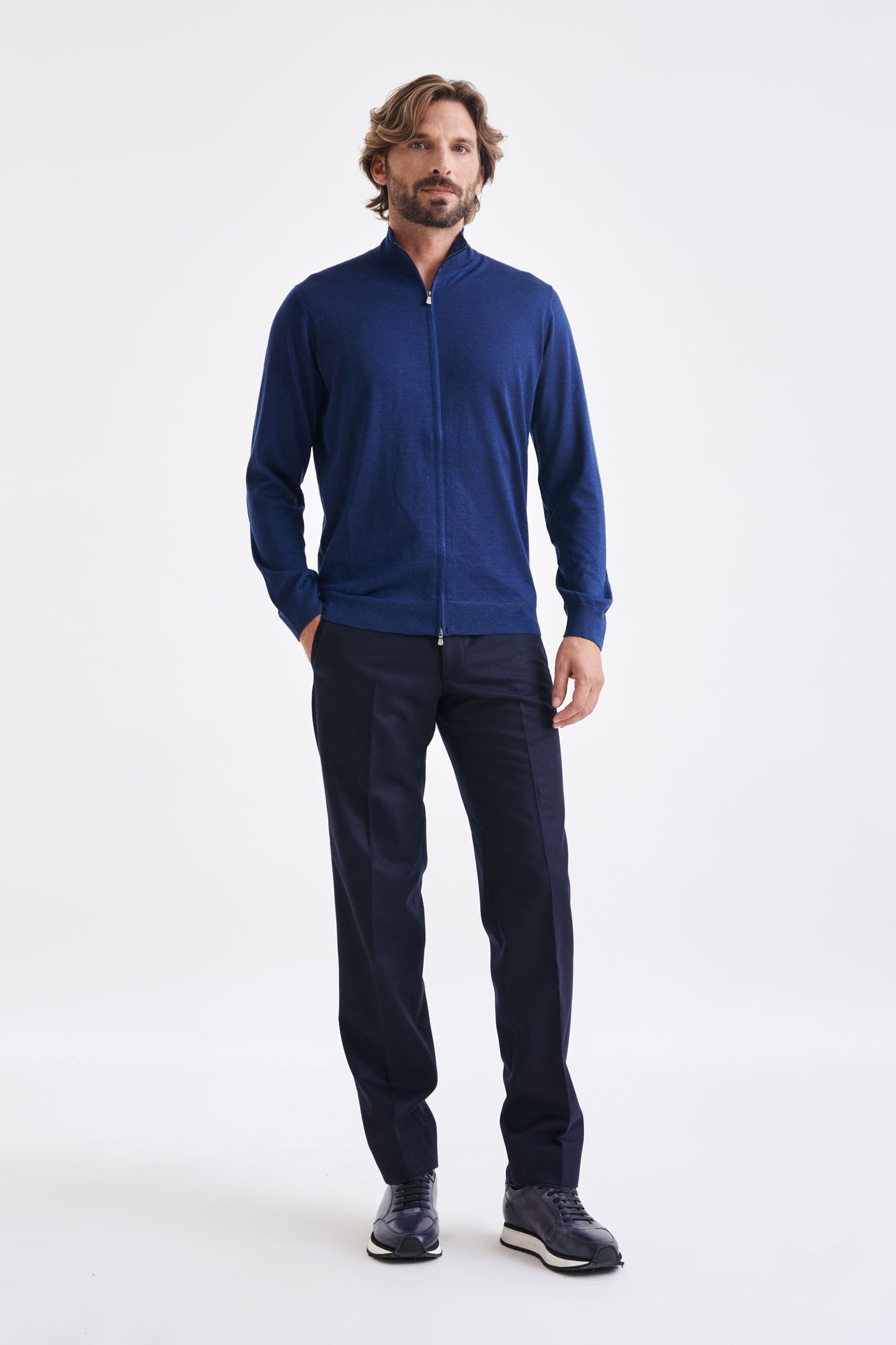 Nepture Cashmere & Silk Repton Fullzip Sweater - View 3