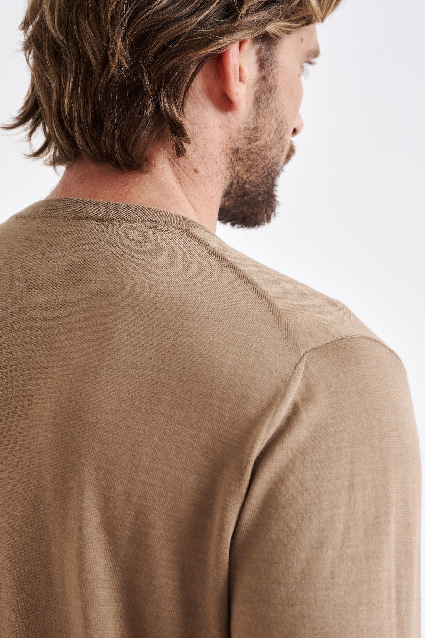 Camel Cashmere Merino Silk Blend Crewe Sweater - View 3