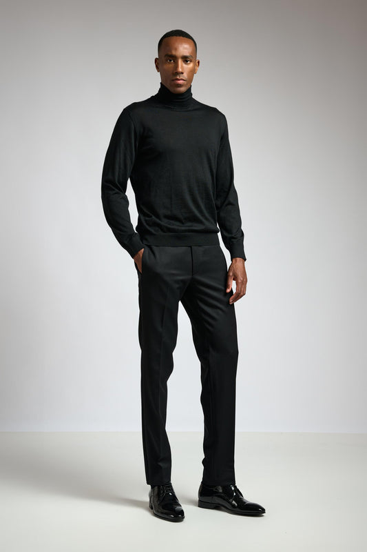 Black Cashmere & Silk Blend Telford Turtleneck Sweater - View 1