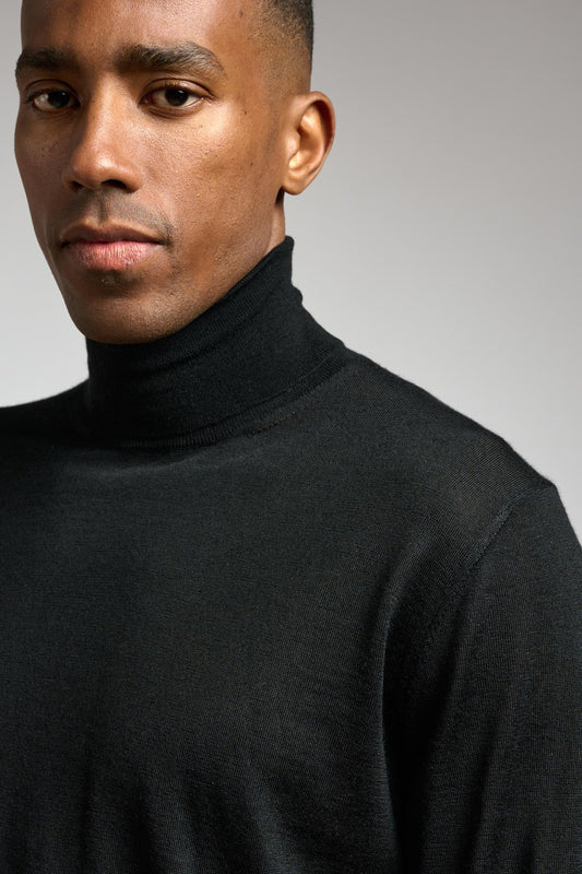 Black Cashmere & Silk Blend Telford Turtleneck Sweater - View 3