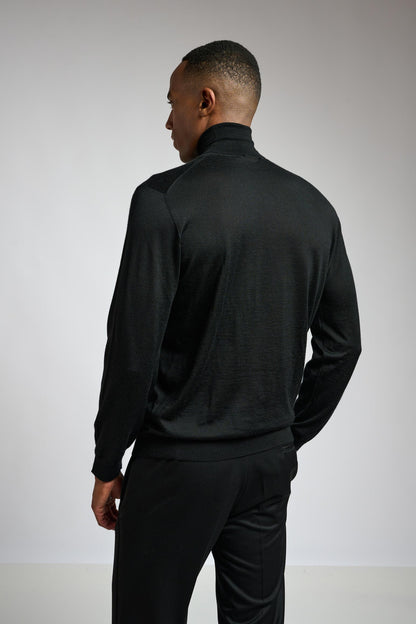 Black Cashmere & Silk Blend Telford Turtleneck Sweater - View 4