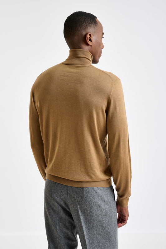 Camel Cashmere & Silk Blend Telford Turtleneck Sweater - View 3