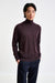 Dark Burgundy Cashmere & Silk Blend Telford Turtleneck Sweater - View 1