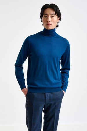 Pilot Blue Cashmere & Silk Blend Telford Turtleneck Sweater - View 2