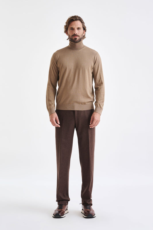 Camel Cashmere Merino Silk Blend Telford Turtleneck Sweater - View 3