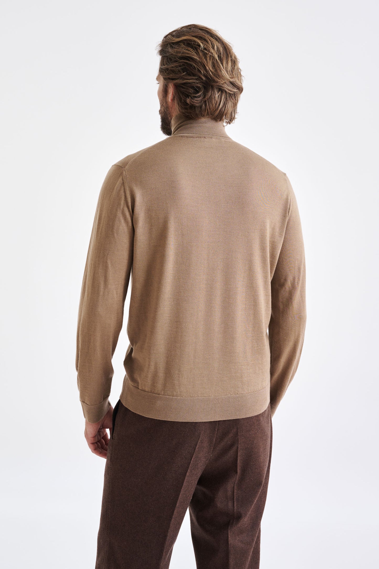 Camel Cashmere Merino Silk Blend Telford Turtleneck Sweater - View 4