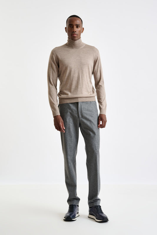 Dune Melange Cashmere Merino Silk Blend Telford Turtleneck Sweater - View 1