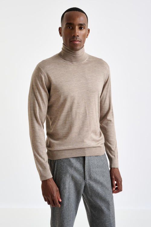 Dune Melange Cashmere Merino Silk Blend Telford Turtleneck Sweater - View 2