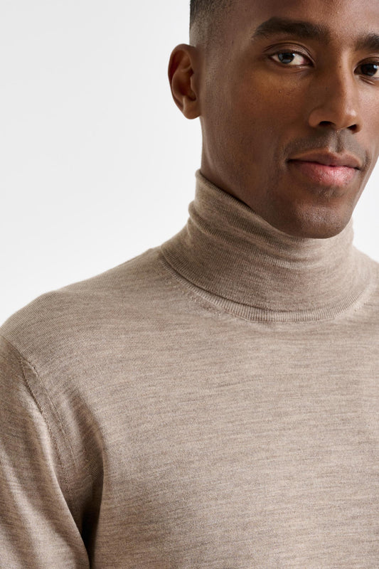 Dune Melange Cashmere Merino Silk Blend Telford Turtleneck Sweater - View 3