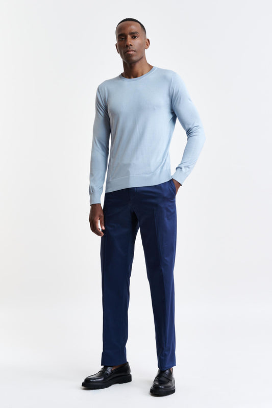 Baby Blue Silk Crewneck Crewe Knitwear Image 2