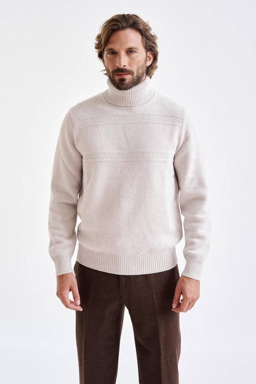 Wool & Cashmere Offwhite Glamis Knitwear - View 1