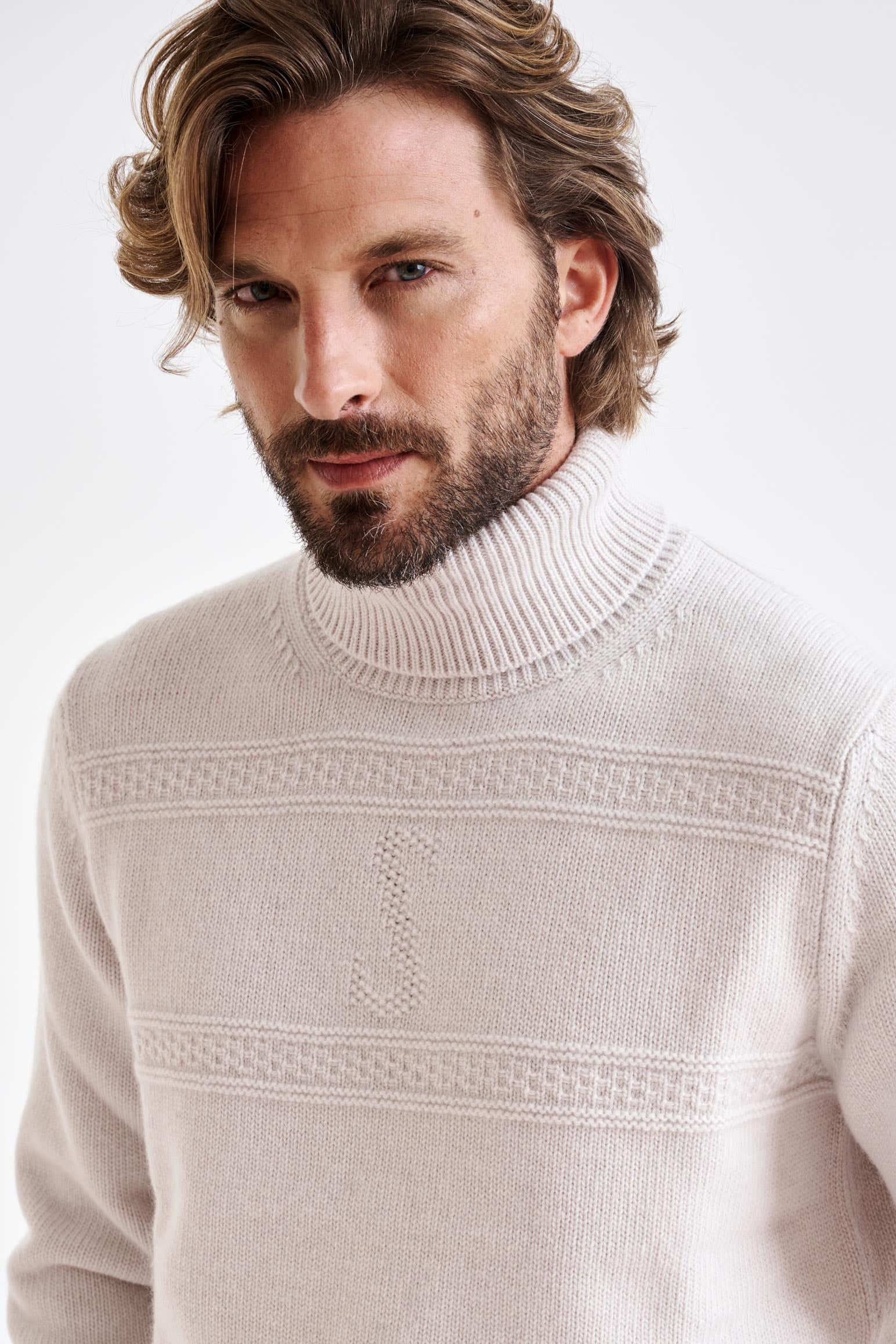 Wool & Cashmere Offwhite Glamis Knitwear - View 3