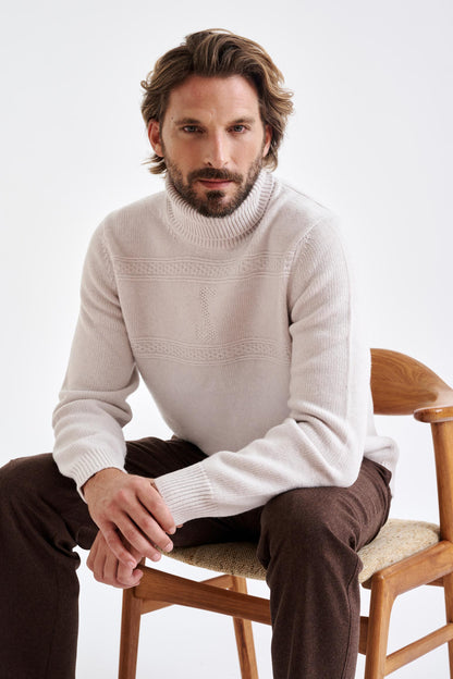 Wool & Cashmere Offwhite Glamis Knitwear - View 5