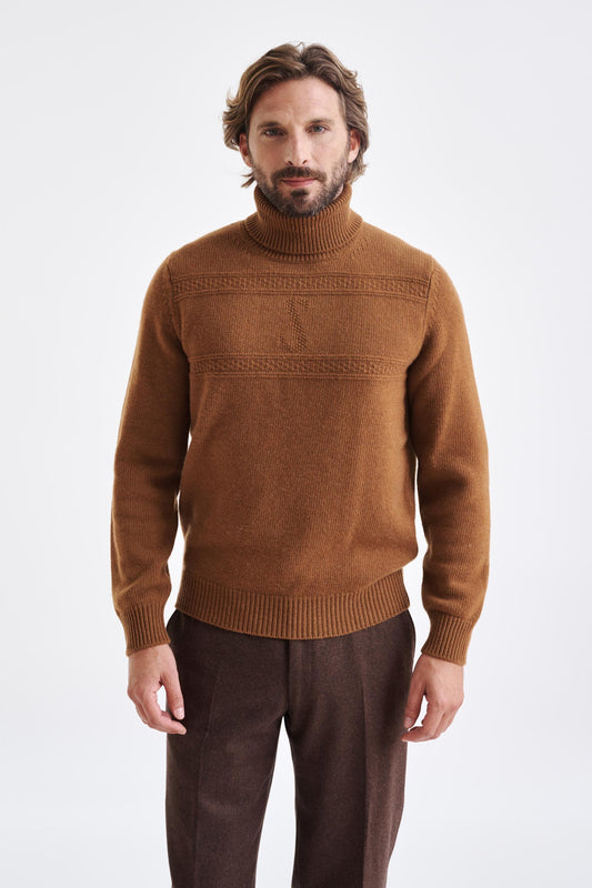 Wool & Cashmere Camel Glamis Knitwear - View 1