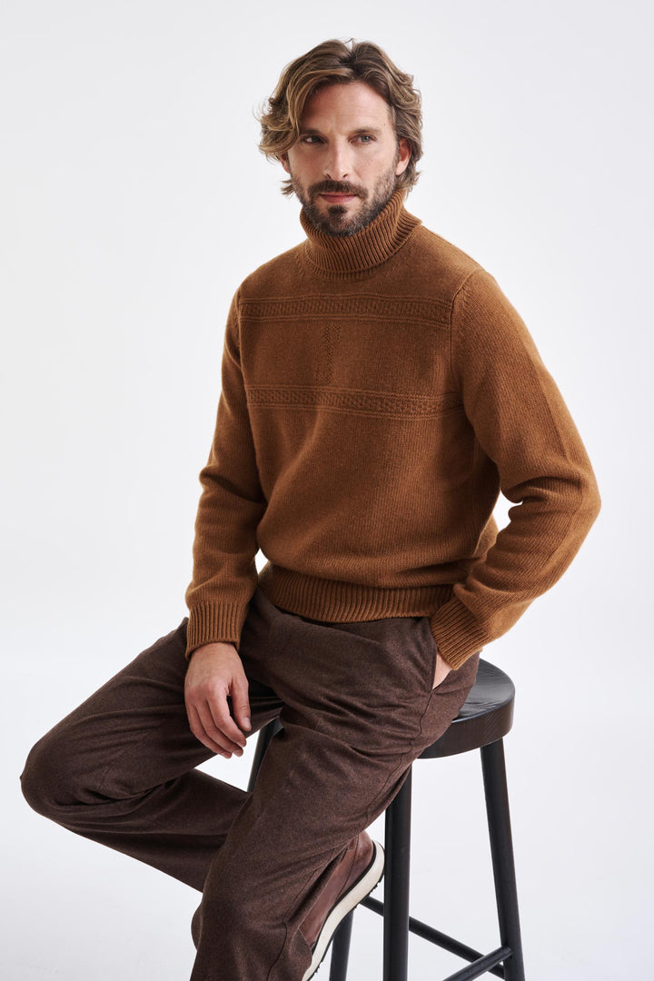 Wool & Cashmere Camel Glamis Knitwear - View 4