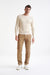 Cream 100% Cotton Rib Harrow Knited Hoodie - View Two