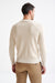 Cream 100% Cotton Rib Harrow Knited Hoodie - View Four