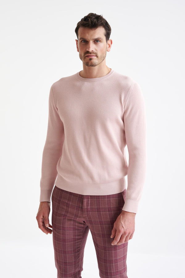 Crystal Pink 100% Cotton Rib Harrow Knitwear