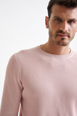 Crystal Pink 100% Cotton Rib Harrow  Knited Hoodie - View Three