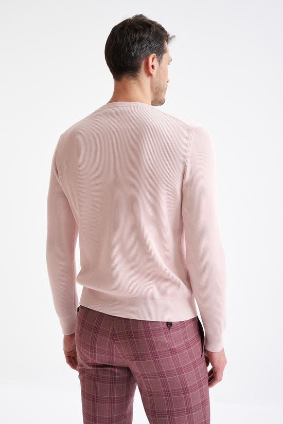 Crystal Pink 100% Cotton Rib Harrow  Knited Hoodie - View Four