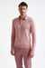 Rose Silk Harwich Knitted Long Sleeve Polo - View One