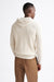 Cream 100% Cotton Rib Bangor Knitted Hoodie - View Five