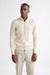 Cream Cotton Exford FullZip Knitted Sweater - View One