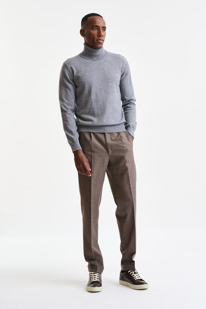 Mid-Grey Melange Cashmere Drumberg Rollneck Knitwear - Image 3