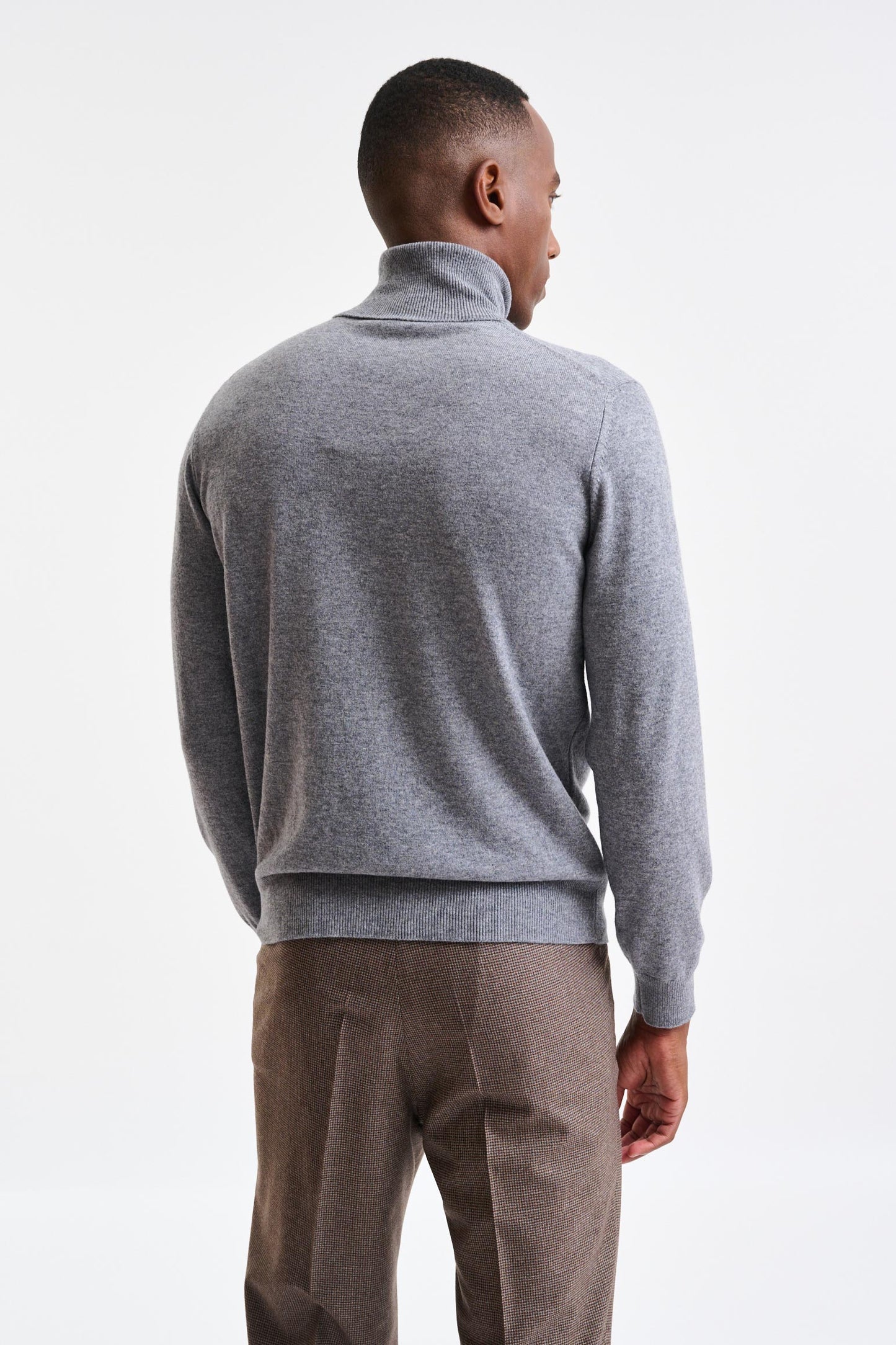 Mid-Grey Melange Cashmere Drumberg Rollneck Knitwear - Image 4